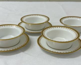 (7pc) Limoges Custard Cups | Bowl: dia. 4 in. x 1.5 in.
Saucer: dia. 5 in.