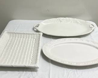 (3pc) Oval Serving Platters | Oval: 13.5 in. x 18 in.
Handled: 22 in. x 15.5 in. Rectangular: 18 in. x 13 in.
