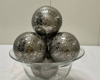 (5pc) Decorative Metal Balls - 1 of 2 | Decorative metal balls; bowl not included. -  dia. 4 in


