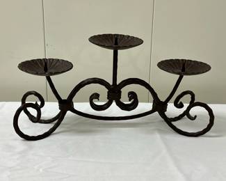 (1pc) Metal Pillar Candle Holder | Metal pillar candle holder. - h. 8 x w. 5 x l. 16 in

