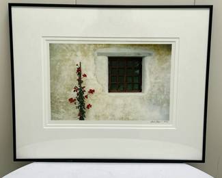 (1pc) Artwork - Mission Wall | A still life photo study at the Carmel Mission, The Basilica of Mission San Carlos Borromeo. Numbered: 16/100. Signed by artist. -h. 16.5 x w. 20.25 in
