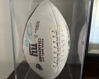 Signed Superbowl Football | Signed Football from Superbowl 2008. Signed by: Giants Rich Seubert #69 and David Tyree #85