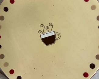 (4pc) "Hot Chocolate" Motif Plates | TAG cookie plates with "Hot Chocolate" motif. - dia. 7 in

