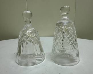 (2pc) Waterford Crystal Bells | Waterford Crystal bells (marked), including 1991 Christmas Bell. - h. 4.5 in
