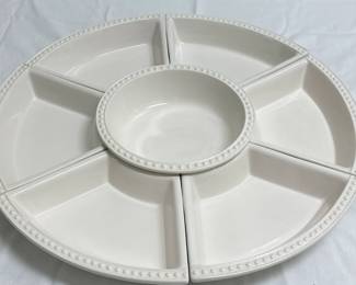 (7pc) Sectioned Appetizer Plate | Serving pieces for appetizers. - h. 2 x dia. 20 in

