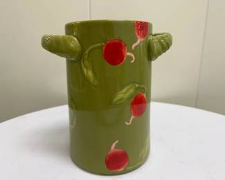 "Radish" Motif Pottery | 
Foreside Home & Garden ceramic pottery/utensil holder with radish pattern. - h. 8 in
