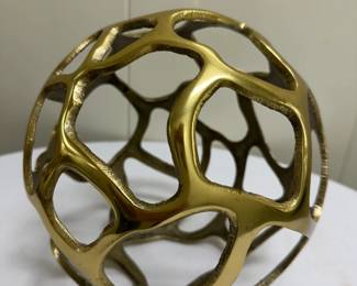 Gold Orb Decor | Gold orb decorative accessory. -  w. 7 in


