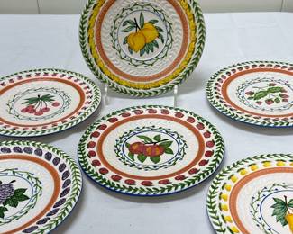 (6pc) "Fresh & Fruity" Plates | Strata Group "Fresh & Fruity" plates. - dia. 8.5 in
