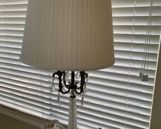 Crystal lamp with marble base