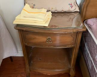 Glass top night stand - French Provincial