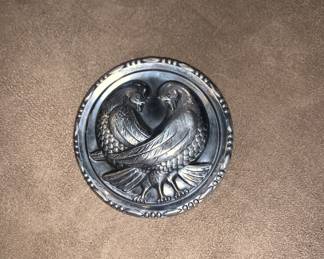 Sterling love bird pin
