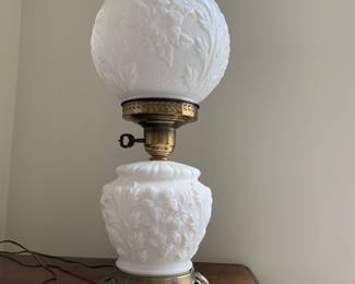 Vintage milk glass lamp