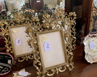 Ornate brass vintage frames