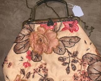 Lovely vintage hand bag with unusual handle