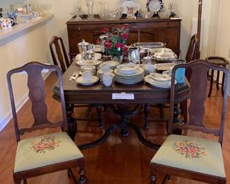 Needlepoint chairs for dining table