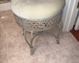 Suede top metal boudoir seat-very nice and sturdy