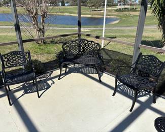 Black wrought iron seating.  The View is sold separately.