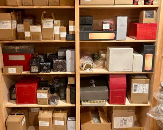 Candles and decorative ware from Pottery Barn and Restoration Hardware