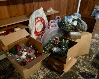 Boxes of Christmas Items