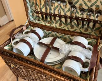 Vintage wicker picnic pasket