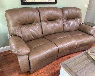 Brown Electric Reclining Sofa