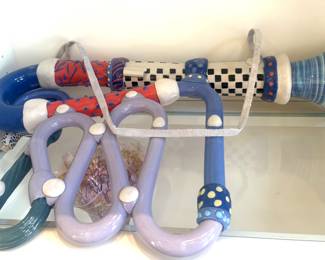 Postmodern Steve Smeed studio pottery glazed ceramic horn