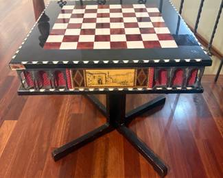 Amazing chess table with bone chess pieces