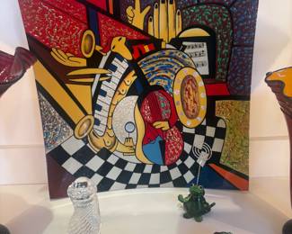 Ming Phuong hand painted musical platter 