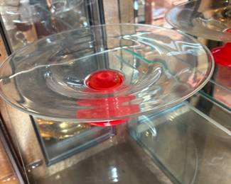 Art glass cake platter