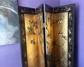 Double sided Asian lacquer screen