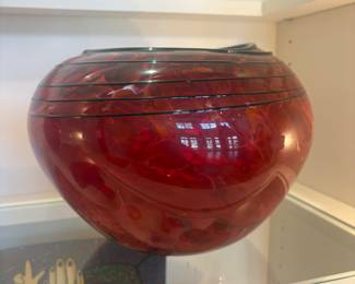 Signed hand blown vase
