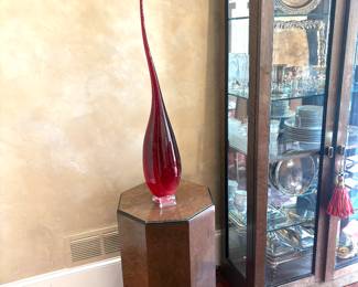 Cherry contemporary flame art glass sculpture