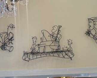 Barrett DeBusk metal art, “Jazz Club”, middle piece is 42” x 3’