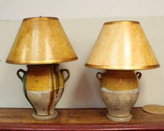 Ceramic pot lamps with amazing glazing!