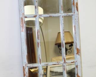 Distressed "window" mirror