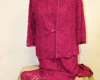 Lace dress with matching jacket and lots more clothing.