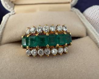 Natural Emeralds & Diamonds Ring
Price $900