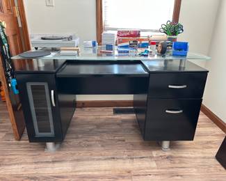 Glass top desk
