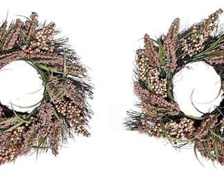 Pair of Rustic Decorative Wreaths
