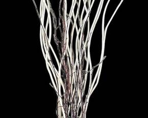 Carved White Vase with Branch Arrangement
