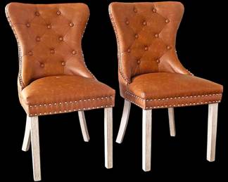 2 Modern MidCentury Studded Chairs
