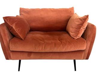 Edloe Finch Rust Velvet Arm Chair