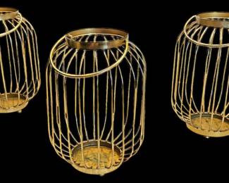 3 Modern Gold Toned Lanterns