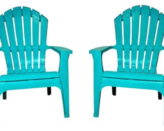 Pair of Turquoise Patio Chairs