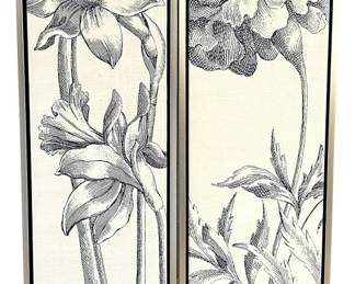 2 Framed Floral Canvas Prints