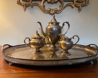 STERLING SILVER  3 PIECE TEA SET