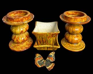 Ceramic Set Butterfly Magnet, Vintage, Artist Signed