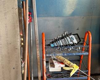 Tool Set With Rolling Shelving And Woodworking Items Craftsman Toolbox
