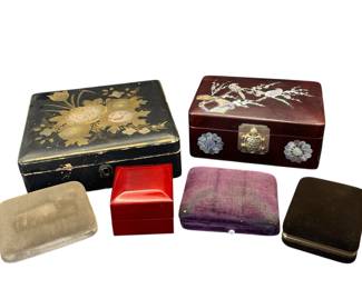 Mother Of Pearl Inlay On Jewelry Music Box, Wooden Painted Box Jewelry Boxes