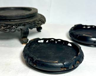 Chinese Carved Wood Vintage Display Stands